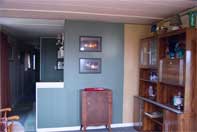 The livingroom and adjacent kitchen in the lodge at TGB