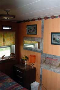One of the three bedrooms available in the lodge.
