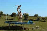 The trampoline at TGB gives a fresh-air approach to exercise