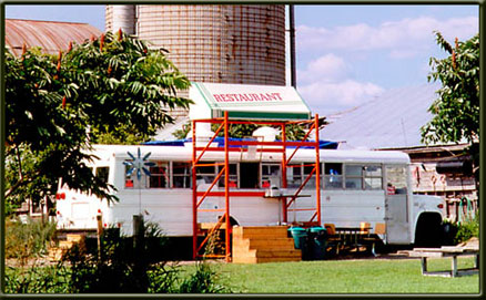 The bus-n-grill on the grounds at the grand barn