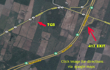 At exit 17, on Barb Road, north side of the 417, and approximately 1 mile from the exit. Use google maps to obtain directions from your location, or just click the image.
