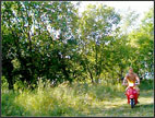 Out for a ride on a scooter